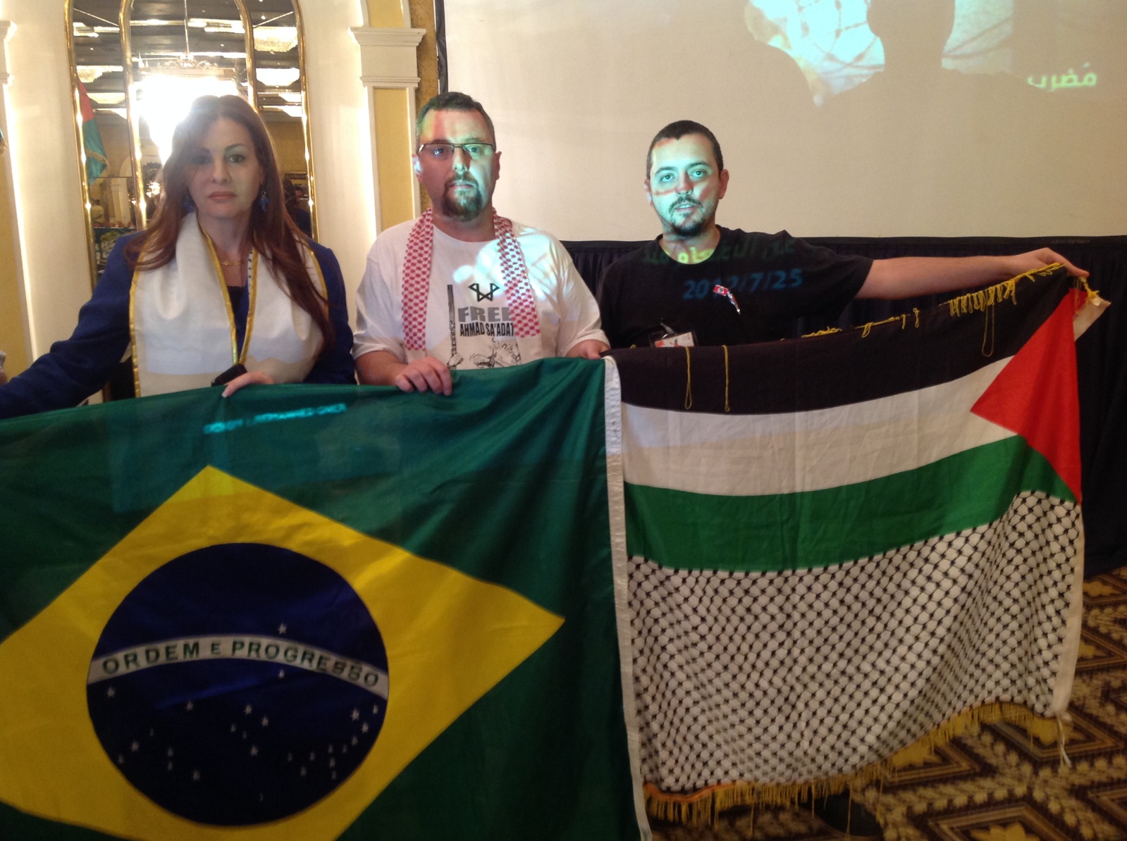 Com a Embaixadora do Estado da Palestina na Venezuela Linda Sobeh Ali