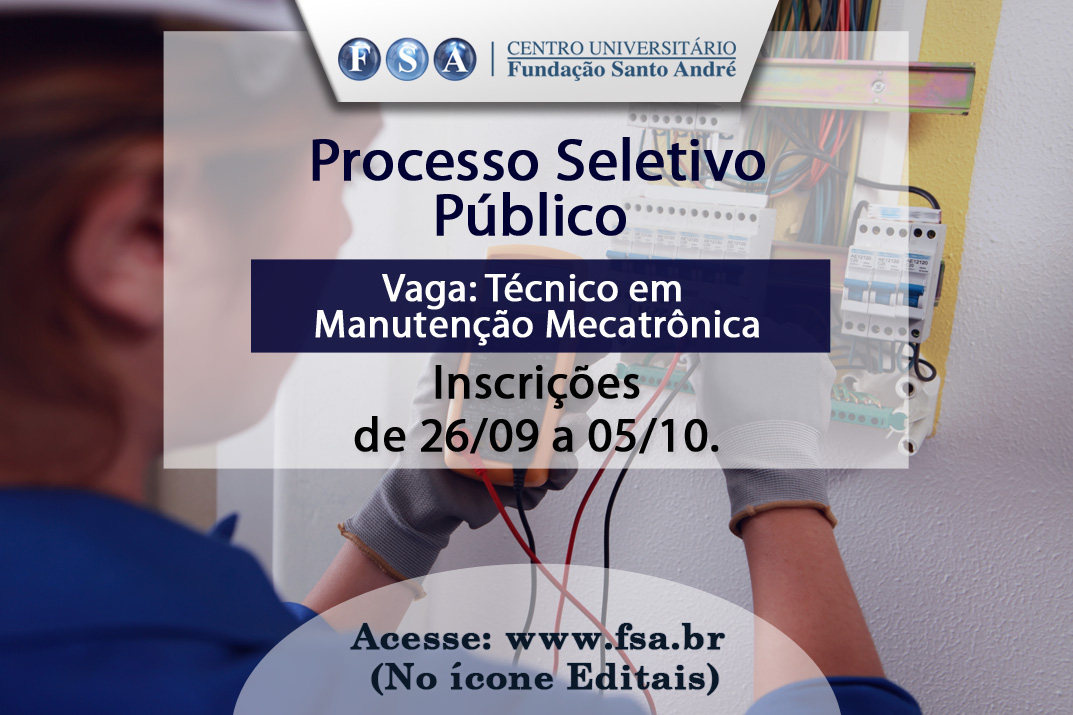 Fundação Santo André abre edital para Técnico em Manutenção Mecatrônica