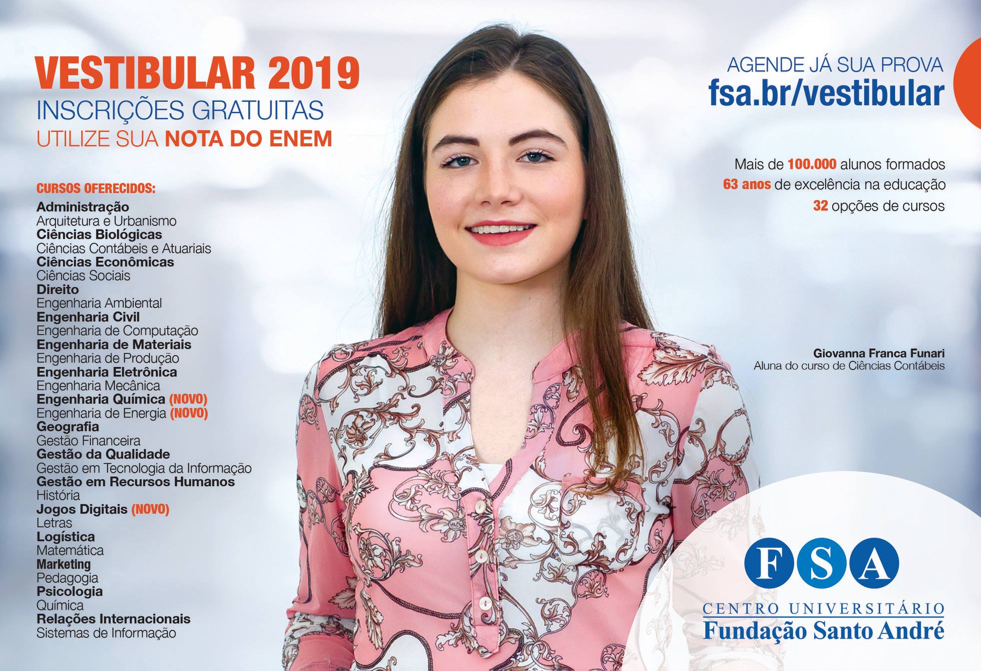 Você está visualizando atualmente Fundação Santo André abre inscrições para vestibular 2019 e lança três novos cursos