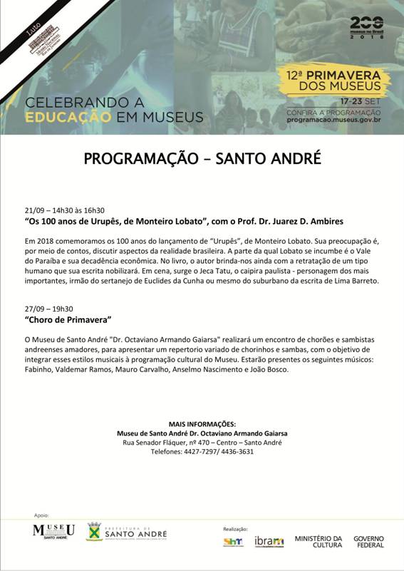 “Os 100 anos de Urupês, de Monteiro Lobato”, com prof. Juarez Ambires