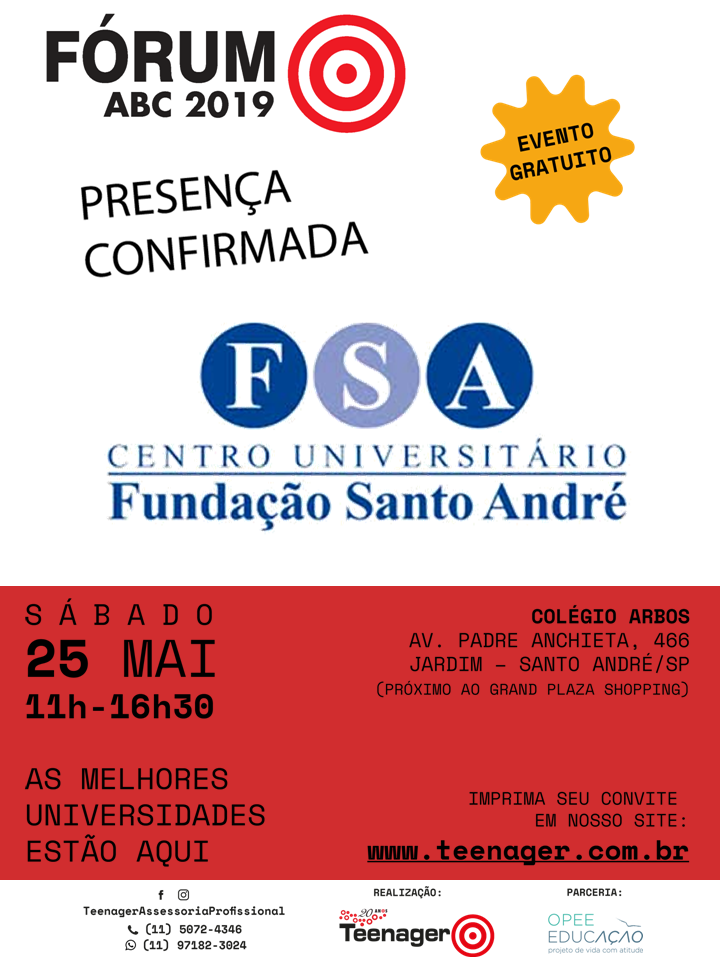 Fundação Santo André participa do 12º Fórum ABC – Exposição Teenager de Universidades e Profissões