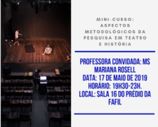 Mini-curso: Aspectos metodológicos da pesquisa em teatro e história