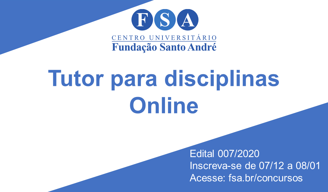 Você está visualizando atualmente Fundação Santo André contrata “Tutor para disciplinas online”