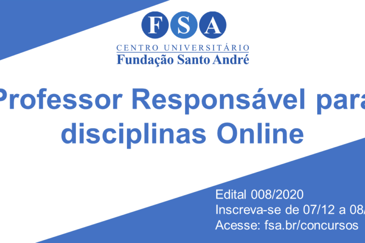 Fundação Santo André contrata “Professor responsável para disciplinas online”
