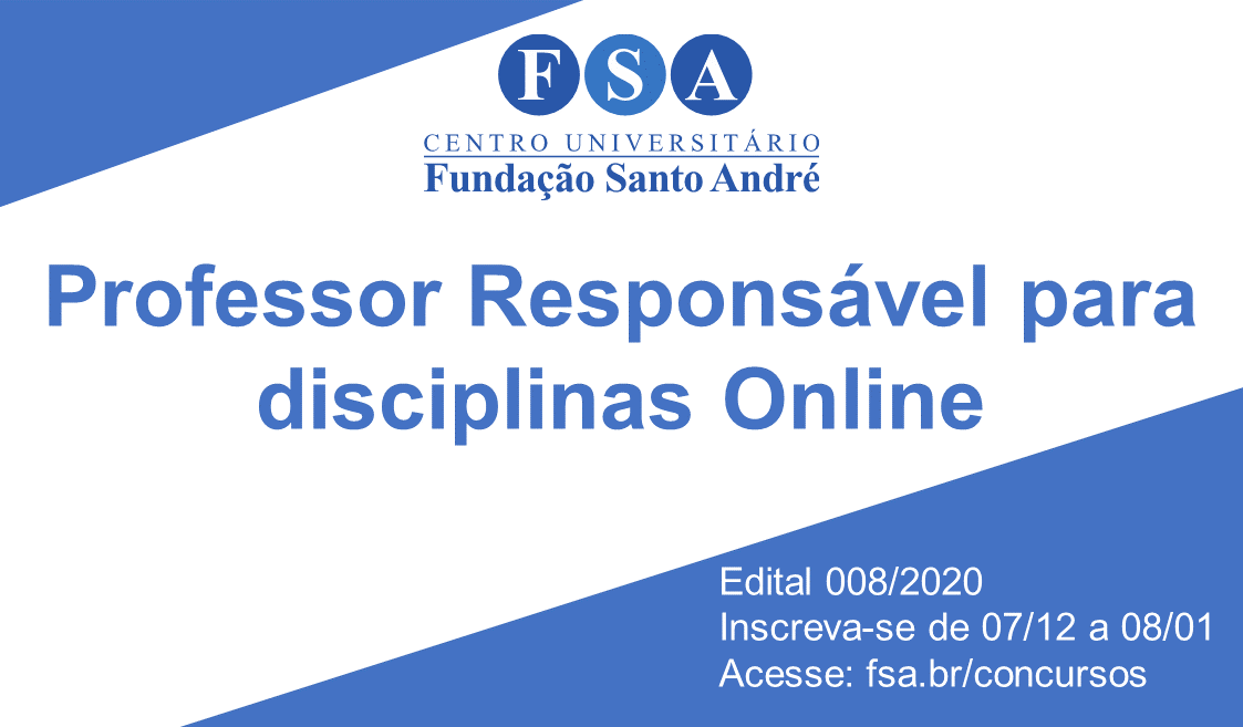 Fundação Santo André contrata “Professor responsável para disciplinas online”