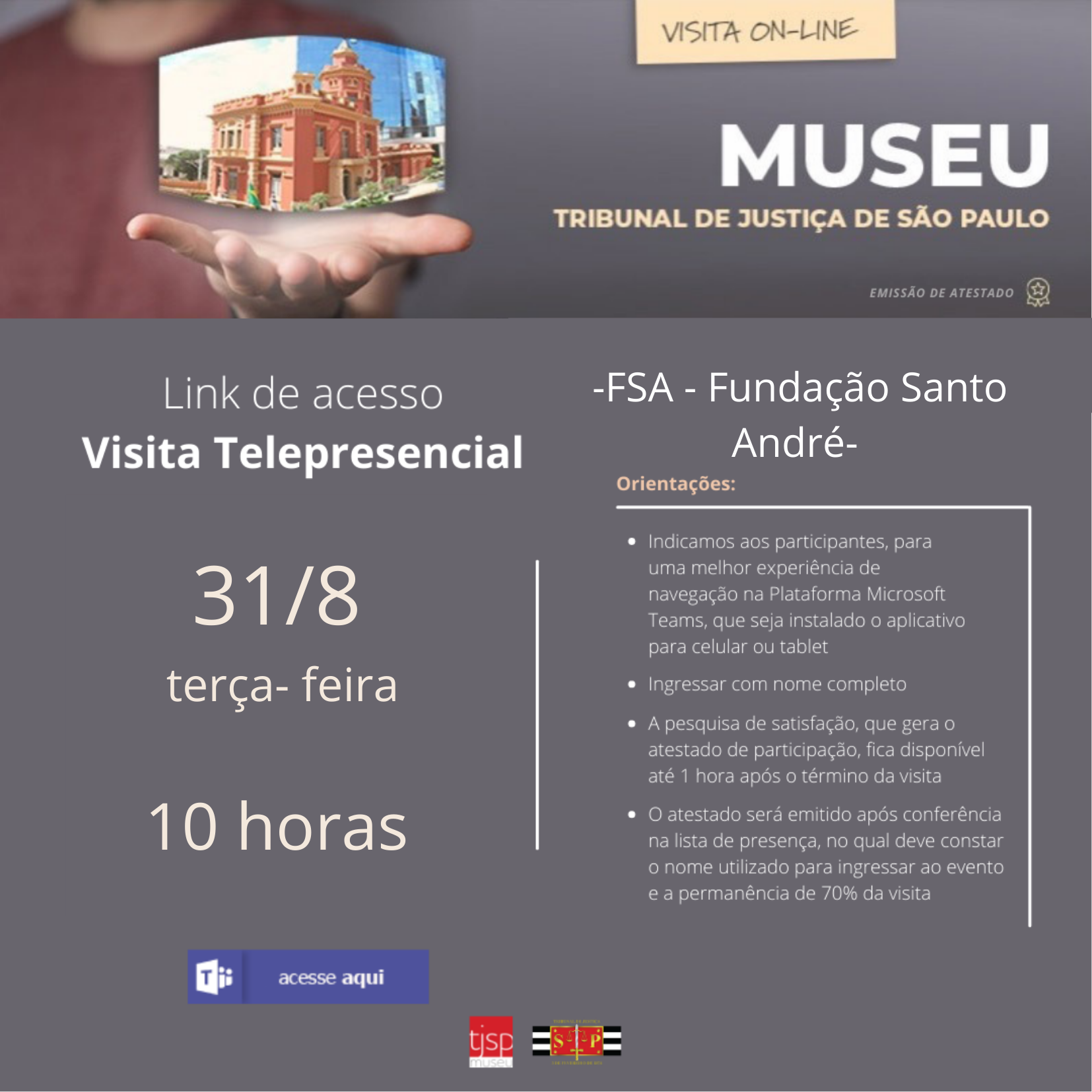 Você está visualizando atualmente FSA promove visita monitorada ao Museu da Justiça