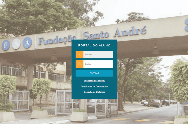 A matrícula na Fundação Santo André acontece por meio do Portal do Aluno