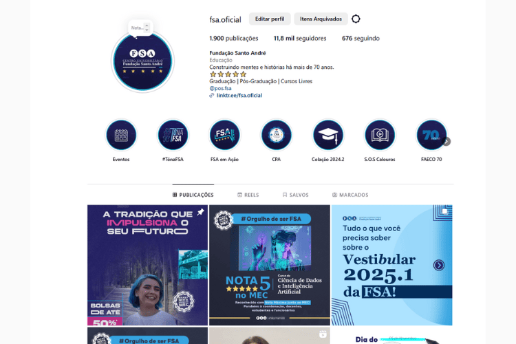 As redes sociais da Fundação Santo André podem te ajudar a se preparar para a vida universitária